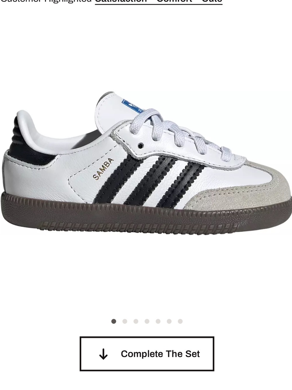 adidas Samba OG Toddler Shoes White Black Gum Sole Size 6K